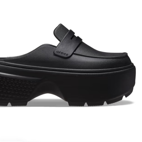 Crocs Unisex Stomp Platform Black Penny Loafer Size 8 - Picture 5 of 8